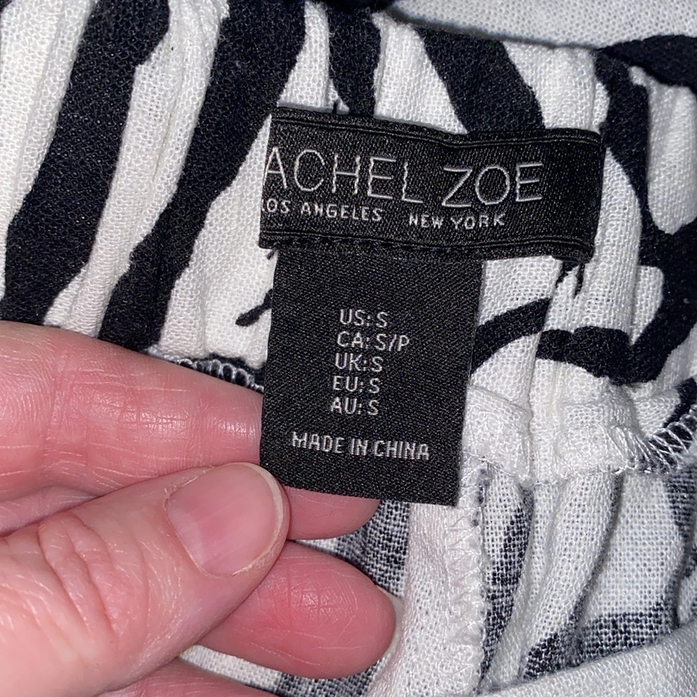 Rachel Zoe trouser pants zebra print pull on elastic in back @waist size small - Picture 6 of 9